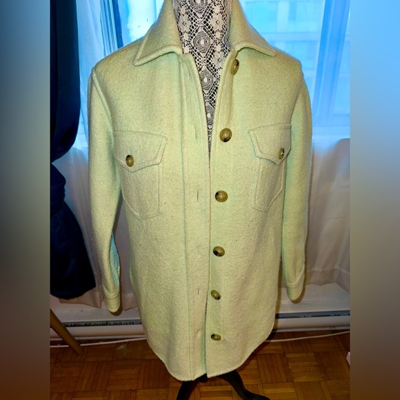 Aritzia GANNA Merino Wool Shirt Jacket XXS Tender Green Wilfred Free Shacket - Picture 2 of 7
